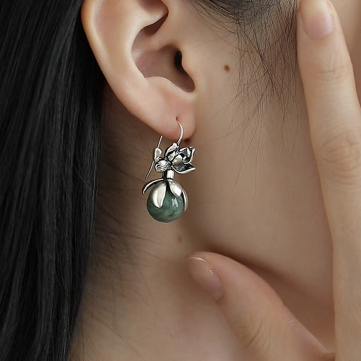 Boucles d'oreilles Buddha Stones Lotus Perles rondes en cuivre Éveil - image 10
