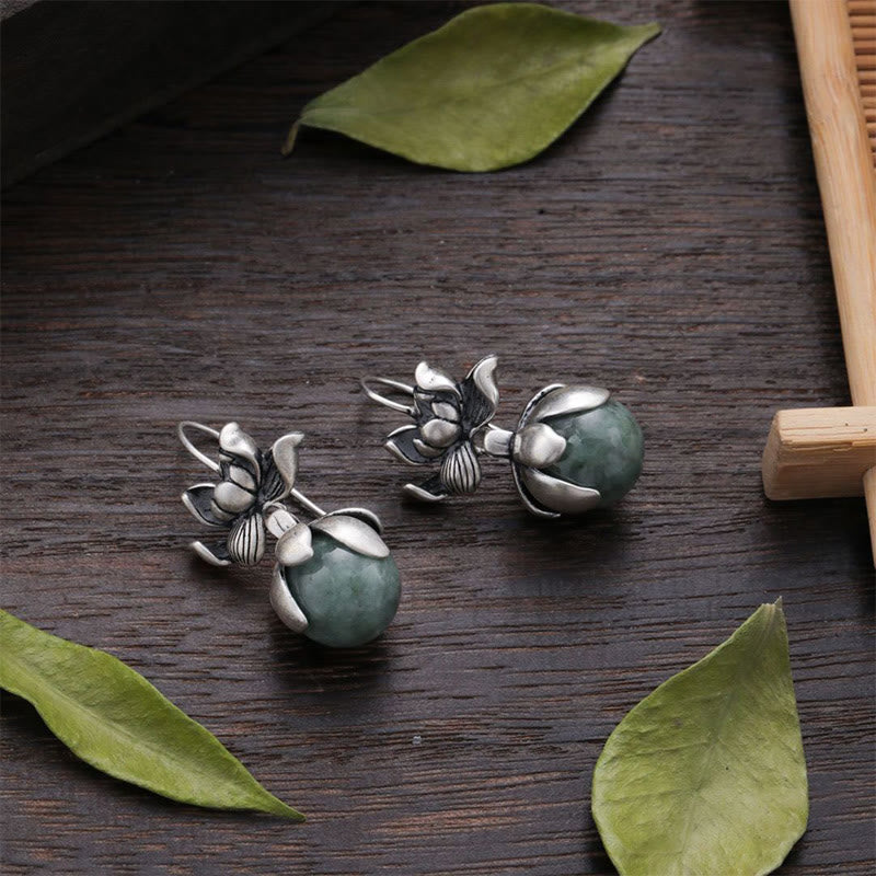 Boucles d'oreilles Buddha Stones Lotus Perles rondes en cuivre Éveil - image 2