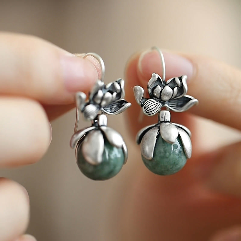 Boucles d'oreilles Buddha Stones Lotus Perles rondes en cuivre Éveil - Lotus (poteaux en cuivre) - image 1