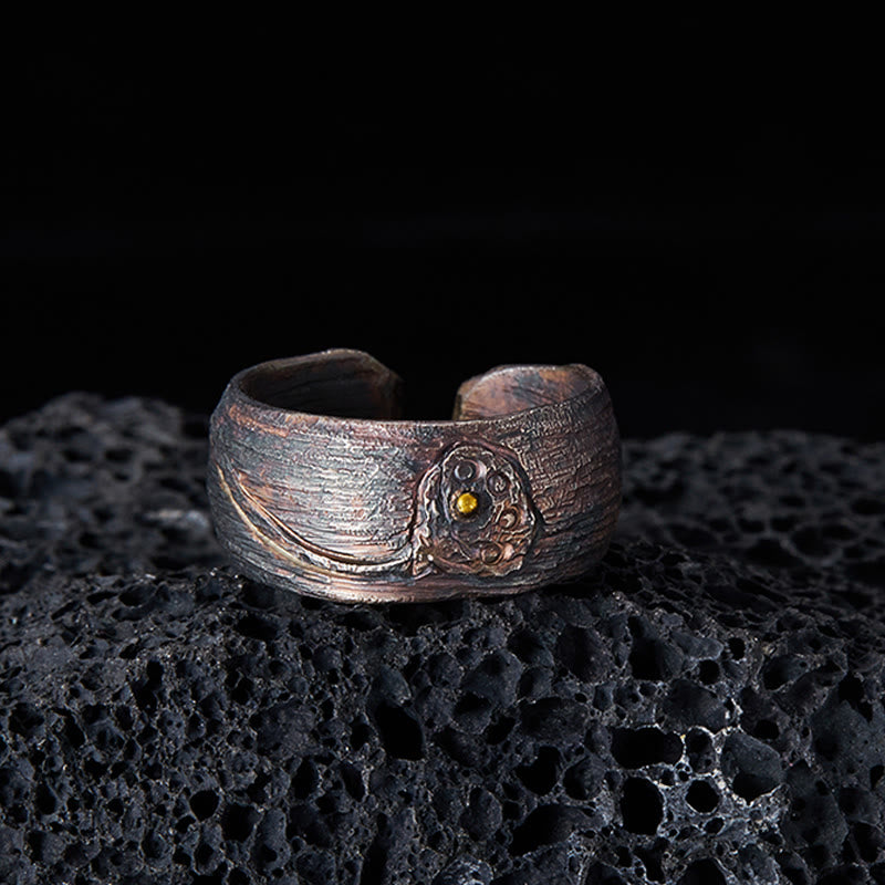 Bague Lotus Balance en argent sterling 999 avec Buddha Stones - image 2