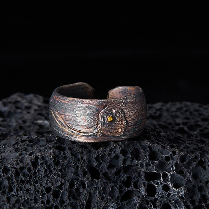 Bague Lotus Balance en argent sterling 999 avec Buddha Stones - image 2