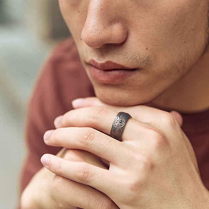 Bague Lotus Balance en argent sterling 999 avec Buddha Stones - image 4