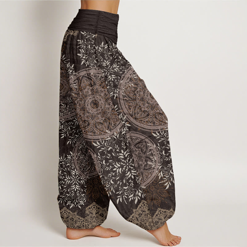 Pantalon Buddha Stones pour femme, taille élastique