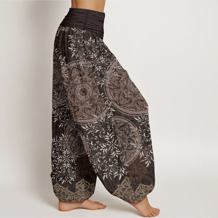 Pantalon Buddha Stones pour femme, taille élastique