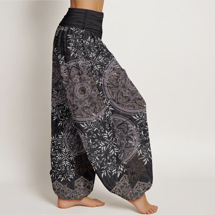 Pantalon Buddha Stones pour femme, taille élastique