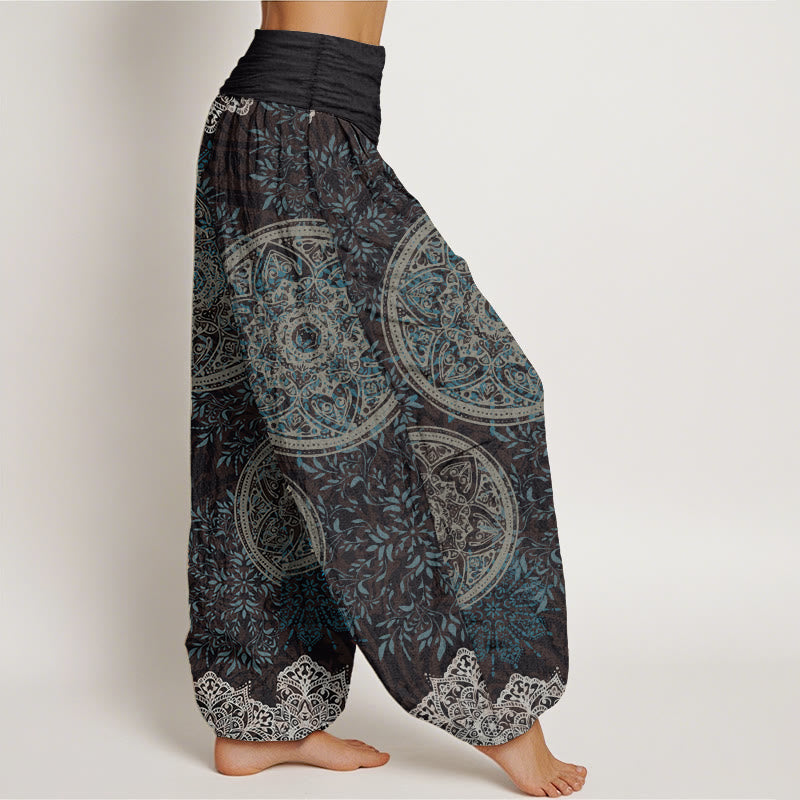 Pantalon Buddha Stones pour femme, taille élastique
