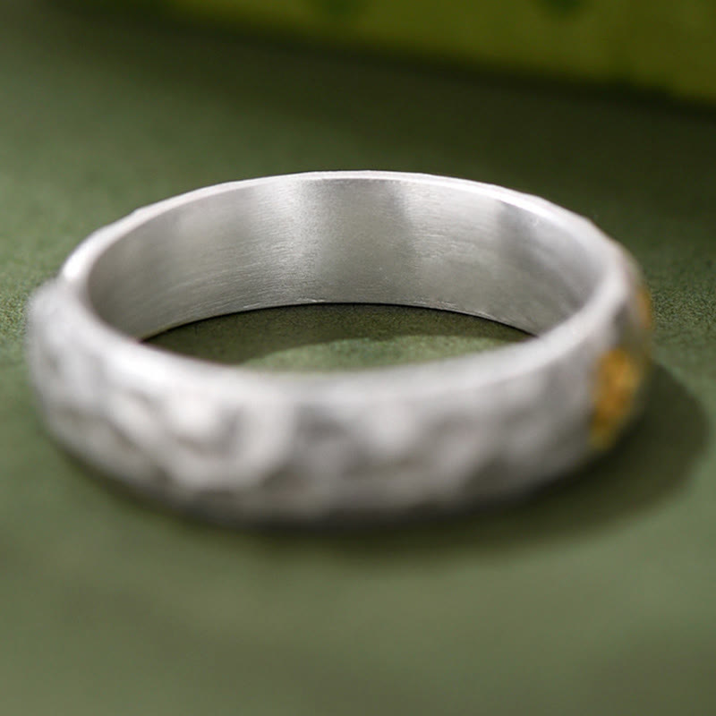 Bague de richesse en argent plaqué cuivre avec motif marteau et Buddha Stones Om Mani Padme Hum - image 10
