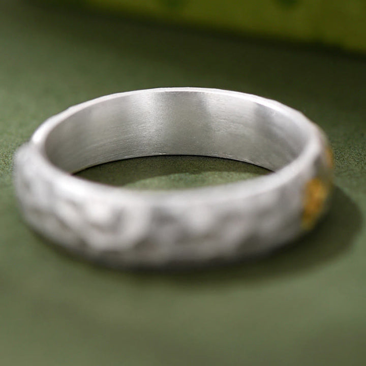 Bague de richesse en argent plaqué cuivre avec motif marteau et Buddha Stones Om Mani Padme Hum - image 10