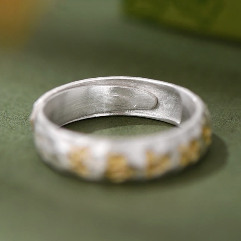 Bague de richesse en argent plaqué cuivre avec motif marteau et Buddha Stones Om Mani Padme Hum - image 4