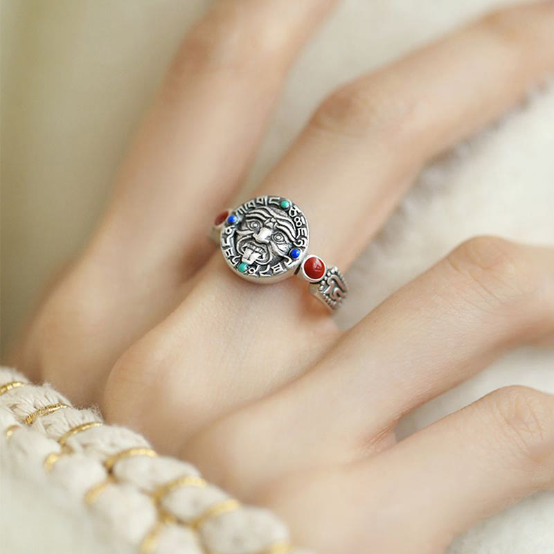 Bague ouverte ajustable en cuivre Zakiram Buddha Stones - image 8