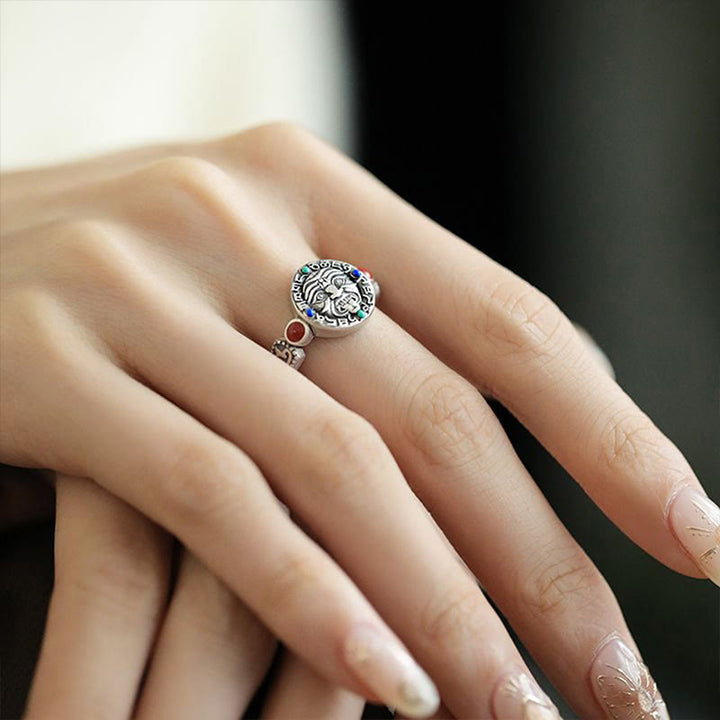 Bague ouverte ajustable en cuivre Zakiram Buddha Stones - image 7