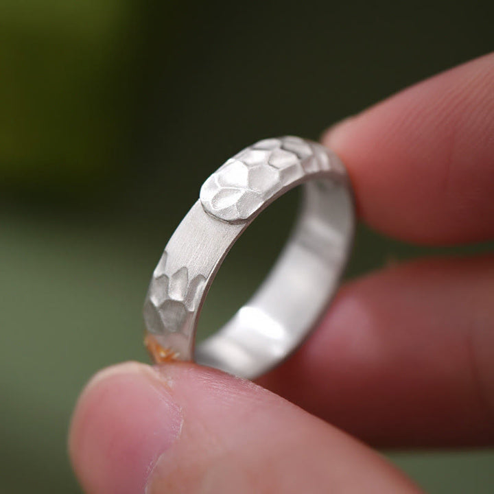 Bague d'équilibre en argent sterling 999 avec Buddha Stones et motif marteau Om Mani Padme Hum - image 3