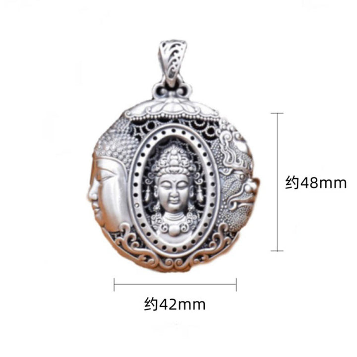 Buddha Stones Collier pendentif Sérénité en cuivre avec motif Bouddha et diable - image 4