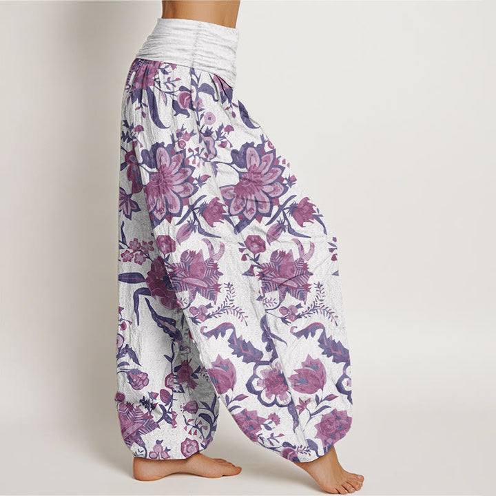 Pantalon sarouel taille élastique en pur coton motif tournesol Buddha Stones pour femme - image 7