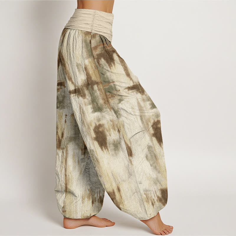 Pantalon sarouel en pur coton avec motif tie-dye et Buddha Stones pour femme, taille élastique - image 7
