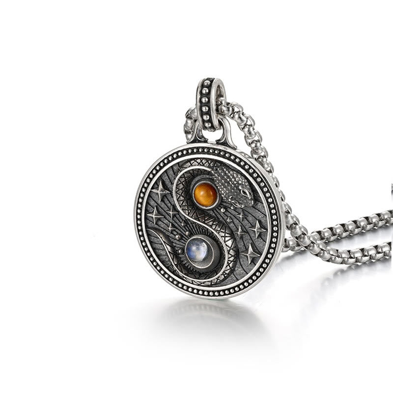 Collier pendentif en cuivre avec symbole Yin Yang et Buddha Stones - image 4