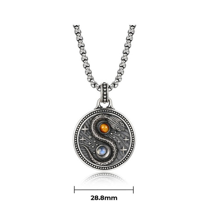 Collier pendentif en cuivre avec symbole Yin Yang et Buddha Stones - image 8