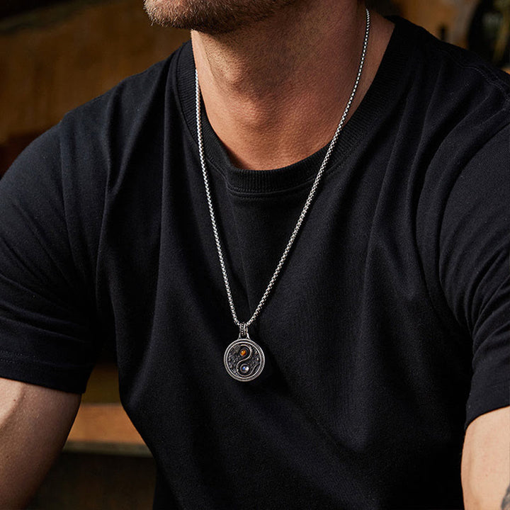 Collier pendentif en cuivre avec symbole Yin Yang et Buddha Stones - image 11