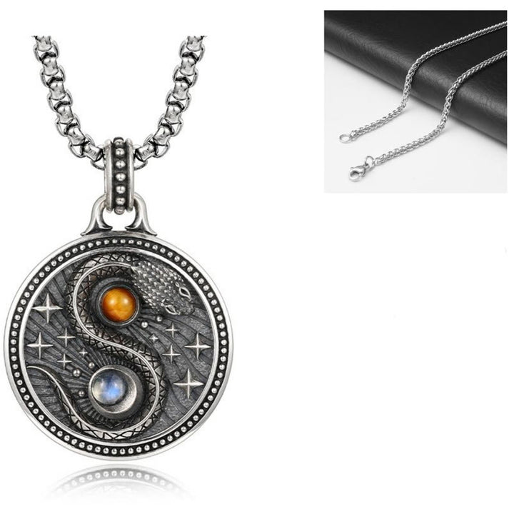 Collier pendentif en cuivre avec symbole Yin Yang et Buddha Stones - image 9