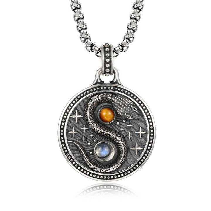 Collier pendentif en cuivre avec symbole Yin Yang et Buddha Stones - Cuivre (Richesse ♥ Chance) - image 1