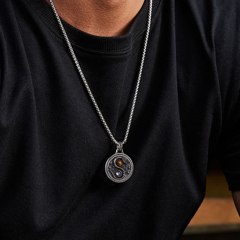 Collier pendentif en cuivre avec symbole Yin Yang et Buddha Stones - image 13