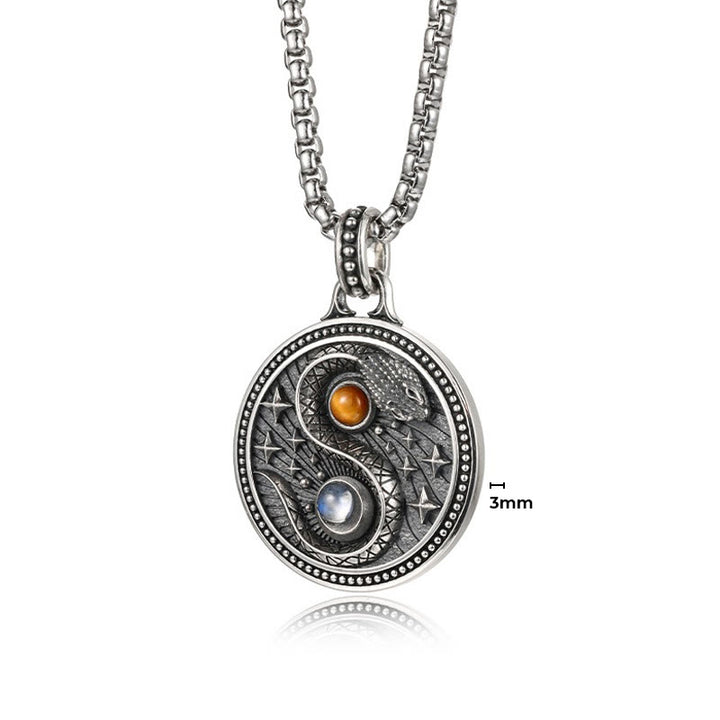 Collier pendentif en cuivre avec symbole Yin Yang et Buddha Stones - image 5