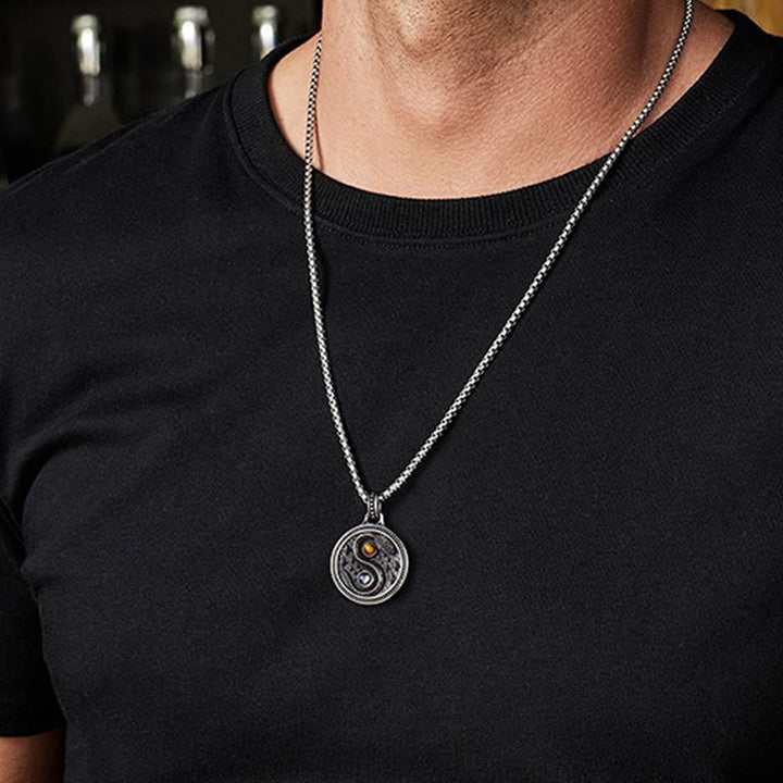Collier pendentif en cuivre avec symbole Yin Yang et Buddha Stones - image 12