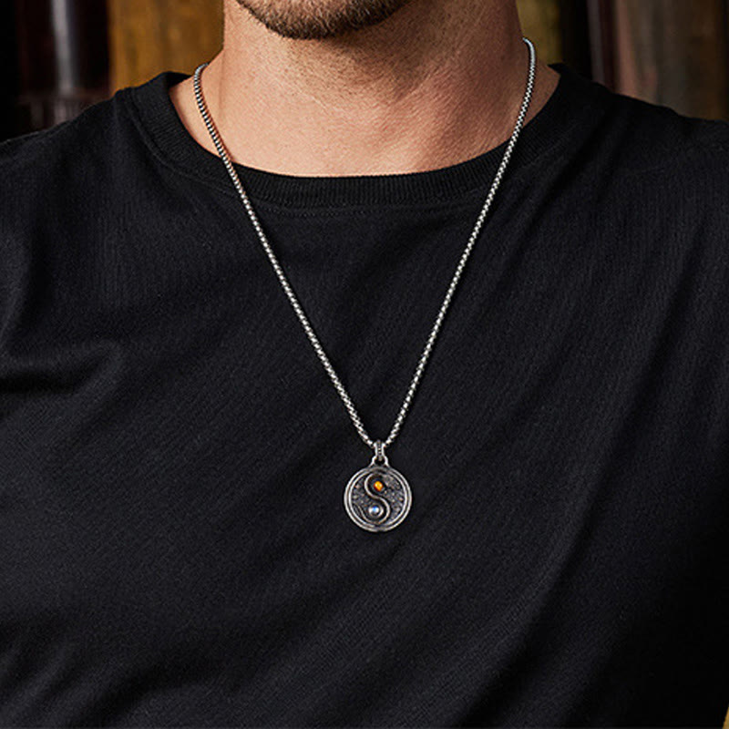 Collier pendentif en cuivre avec symbole Yin Yang et Buddha Stones - image 10