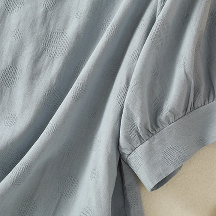 Ensemble de vêtements de méditation Buddha Stones 2 pièces pour femme : chemise à manches courtes unie et pantalon harem. - image 8