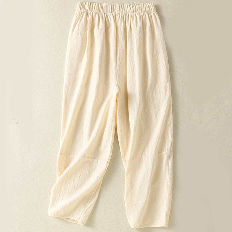 Ensemble de vêtements de méditation Buddha Stones 2 pièces pour femme : chemise à manches courtes unie et pantalon harem. - image 9