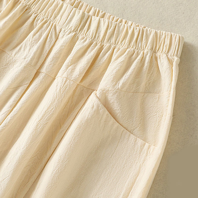 Ensemble de vêtements de méditation Buddha Stones 2 pièces pour femme : chemise à manches courtes unie et pantalon harem. - image 15