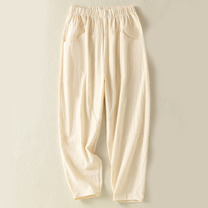Ensemble de vêtements de méditation Buddha Stones 2 pièces pour femme : chemise à manches courtes unie et pantalon harem. - image 10