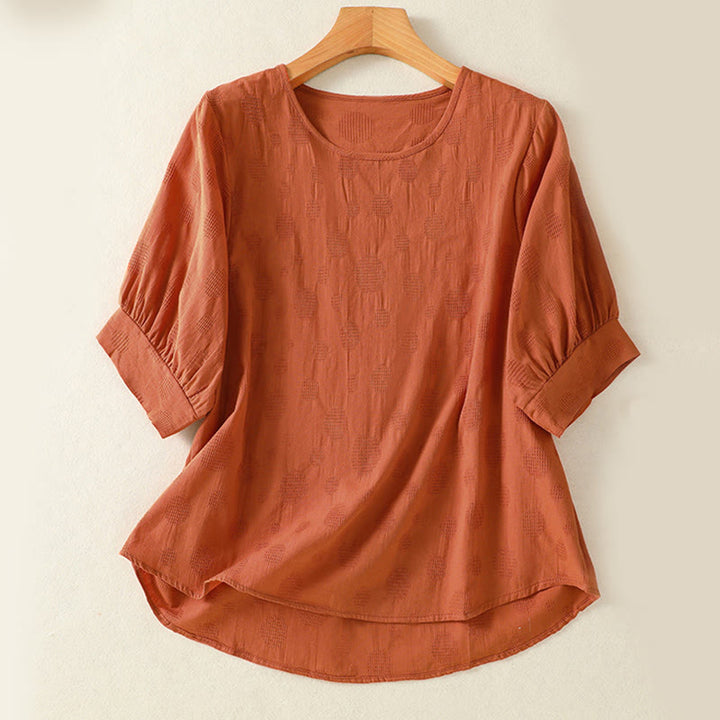 Ensemble de vêtements de méditation Buddha Stones 2 pièces pour femme : chemise à manches courtes unie et pantalon harem. - image 17