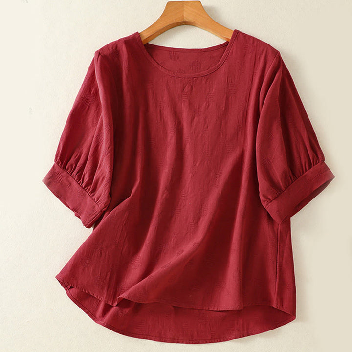 Ensemble de vêtements de méditation Buddha Stones 2 pièces pour femme : chemise à manches courtes unie et pantalon harem. - image 24