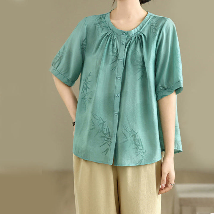 Ensemble 2 pièces décontracté pour femme, chemise à manches courtes, sarouel et vêtements de méditation, motif Buddha Stones - image 7