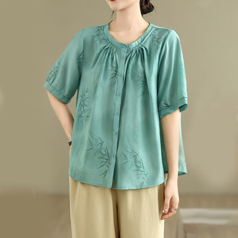 Ensemble 2 pièces décontracté pour femme, chemise à manches courtes, sarouel et vêtements de méditation, motif Buddha Stones - image 5