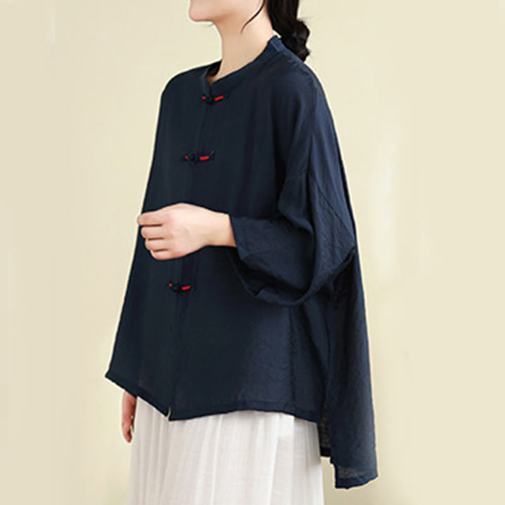 Ensemble 2 pièces décontracté pour femme avec chemise à boutons et pantalon ample et motif Buddha Stones , vêtements de méditation - image 3