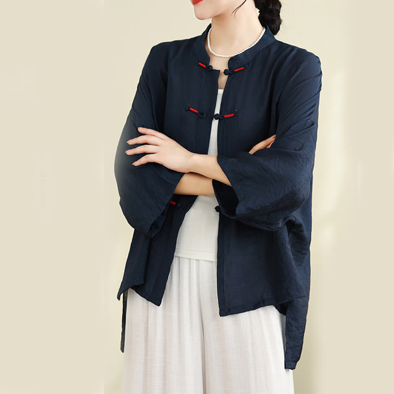 Ensemble 2 pièces décontracté pour femme avec chemise à boutons et pantalon ample et motif Buddha Stones , vêtements de méditation - image 2