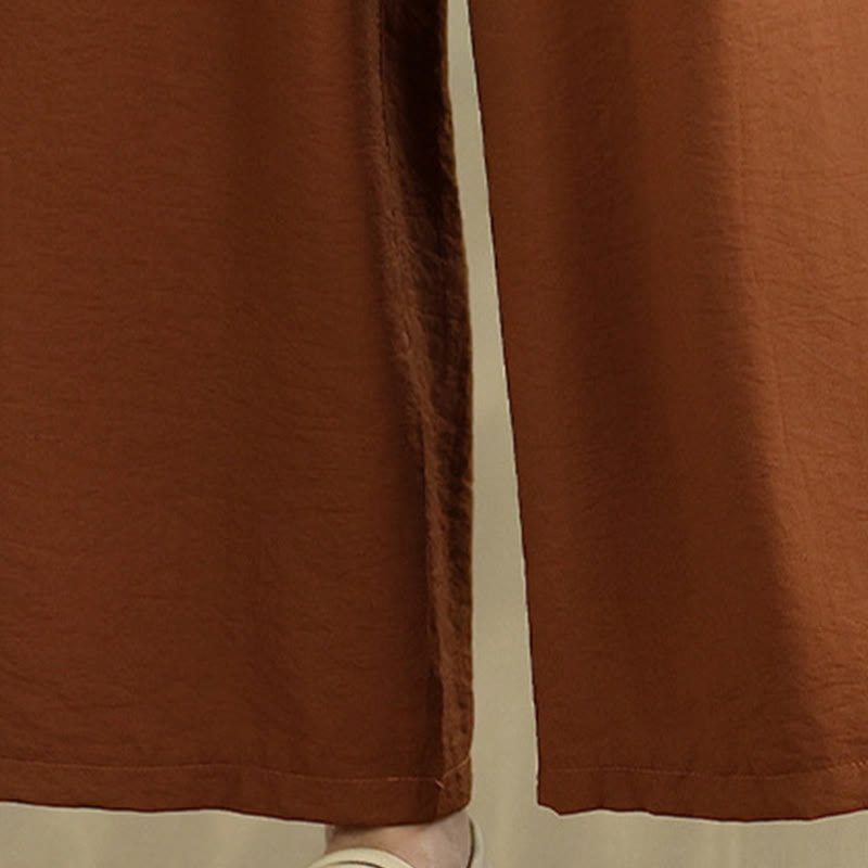 Ensemble 2 pièces décontracté pour femme, chemise à col montant et pantalon ample, Buddha Stones, vêtements de méditation - image 5