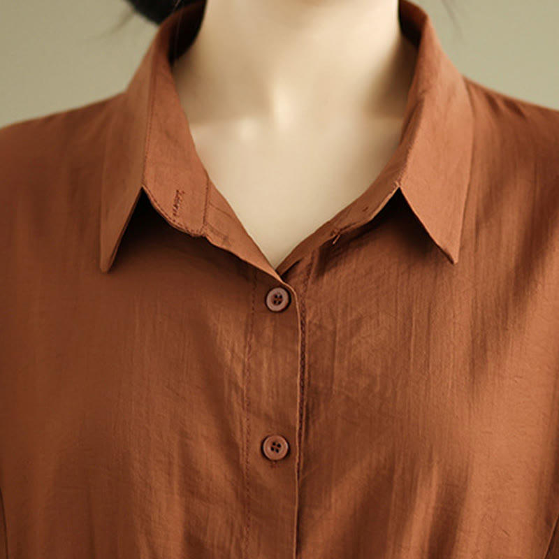 Ensemble 2 pièces décontracté pour femme, chemise à col montant et pantalon ample, Buddha Stones, vêtements de méditation - image 7