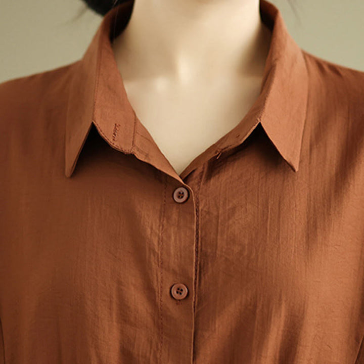 Ensemble 2 pièces décontracté pour femme, chemise à col montant et pantalon ample, Buddha Stones, vêtements de méditation - image 7