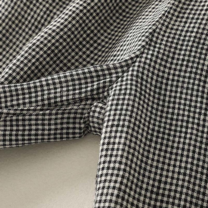 Pantalon sarouel en coton et lin pour femme, motif à carreaux Buddha Stones, avec cordon de serrage et poches - image 7