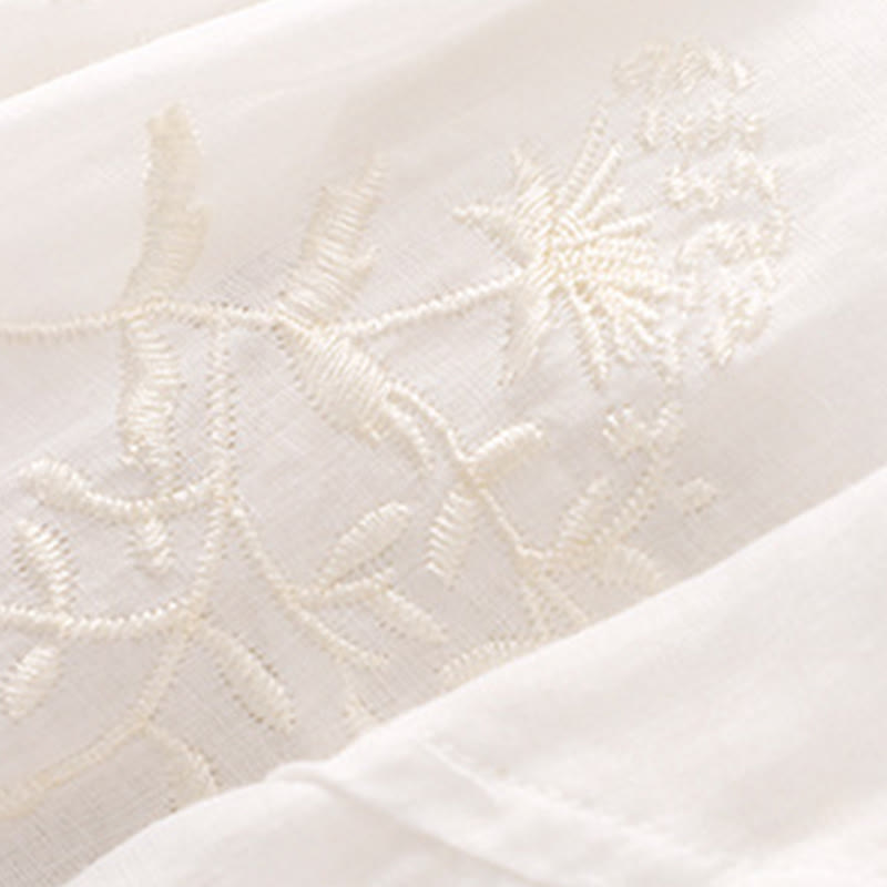 Pantalon sarouel en coton et lin pour femme, avec poches, motif brodé de Buddha Stones - image 9