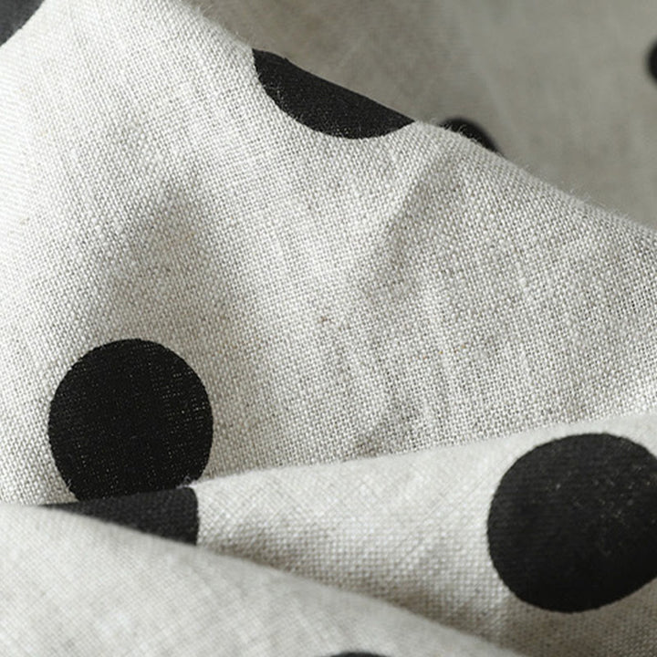 Pantalon sarouel en coton et lin pour femme avec poches, motif floral à pois et Buddha Stones - image 7