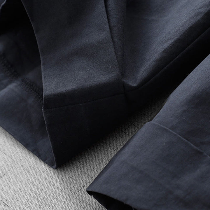 Pantalon Buddha Stones taille haute en polyester pour femme, coupe large, uni, avec poches, longueur 7-8 - image 3