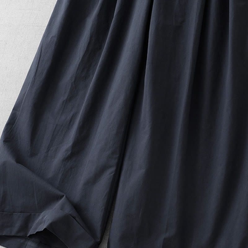 Pantalon Buddha Stones taille haute en polyester pour femme, coupe large, uni, avec poches, longueur 7-8 - image 2