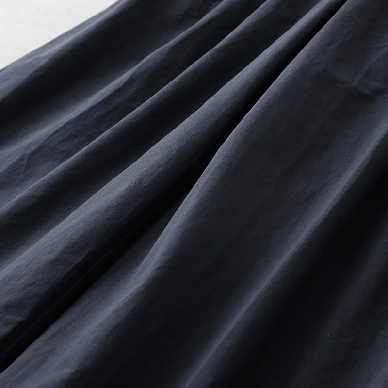 Pantalon Buddha Stones taille haute en polyester pour femme, coupe large, uni, avec poches, longueur 7-8 - image 4