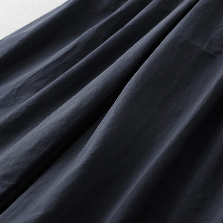 Pantalon Buddha Stones taille haute en polyester pour femme, coupe large, uni, avec poches, longueur 7-8 - image 4