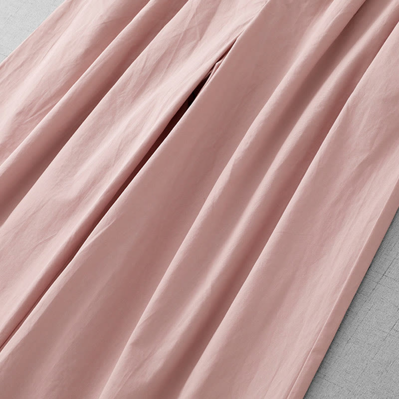 Pantalon Buddha Stones taille haute en polyester pour femme, coupe large, uni, avec poches, longueur 7-8 - image 11