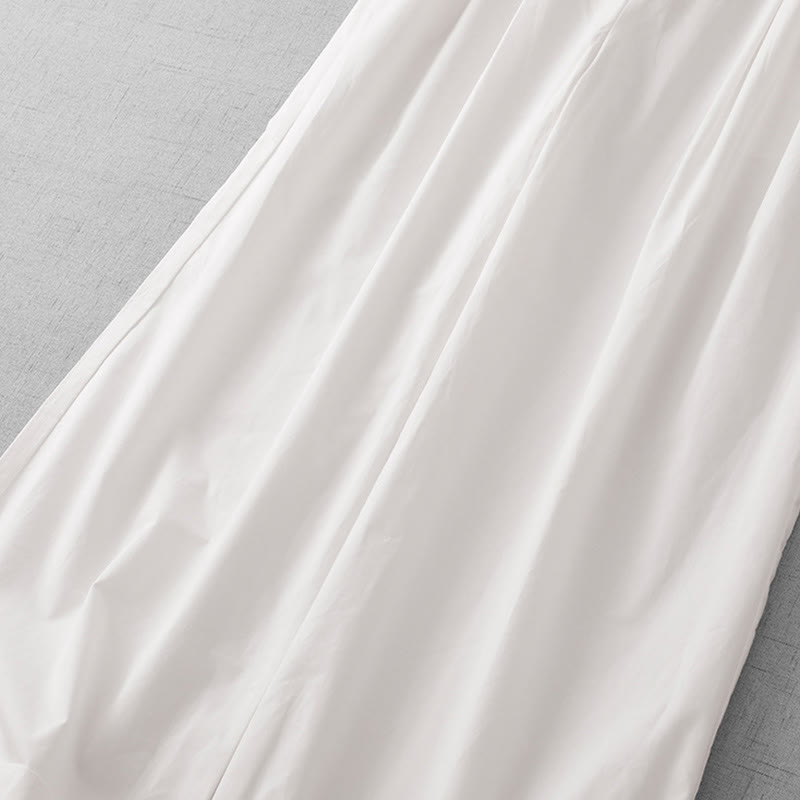 Pantalon Buddha Stones taille haute en polyester pour femme, coupe large, uni, avec poches, longueur 7-8 - image 15